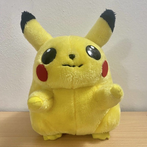 Nintendo / Game Freak Toys Vintage Pokemon 9 Pikachu Plush Nintendo Game Freak Hard Eyes